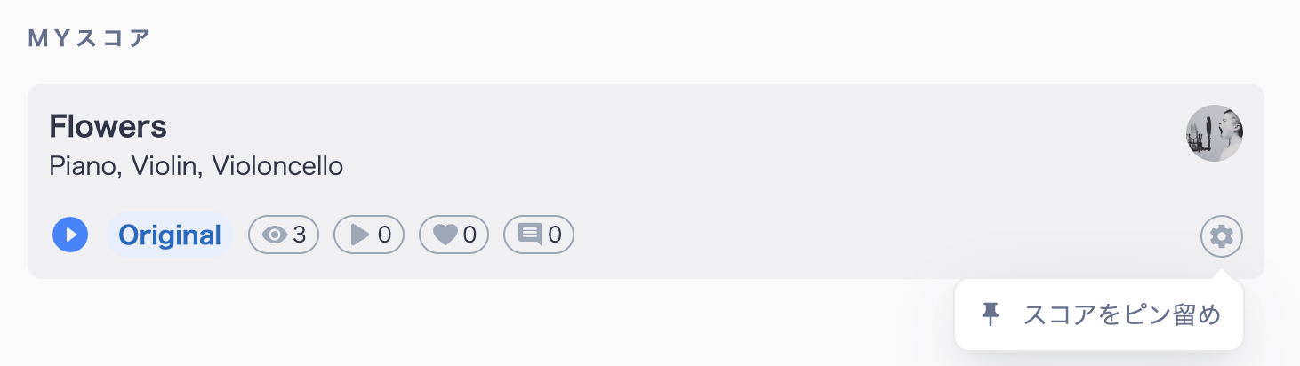 作品をピン留め