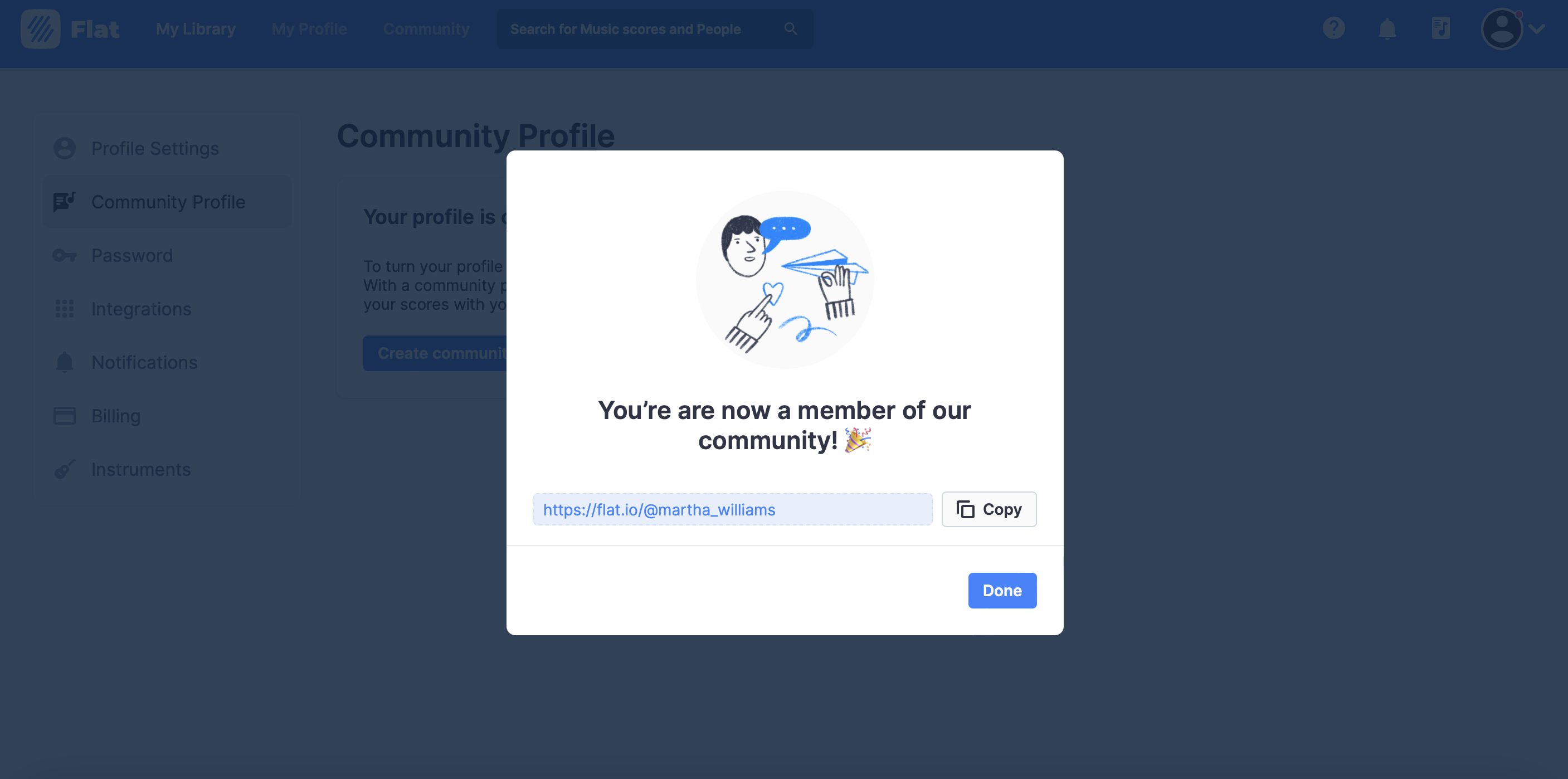Community profile created
