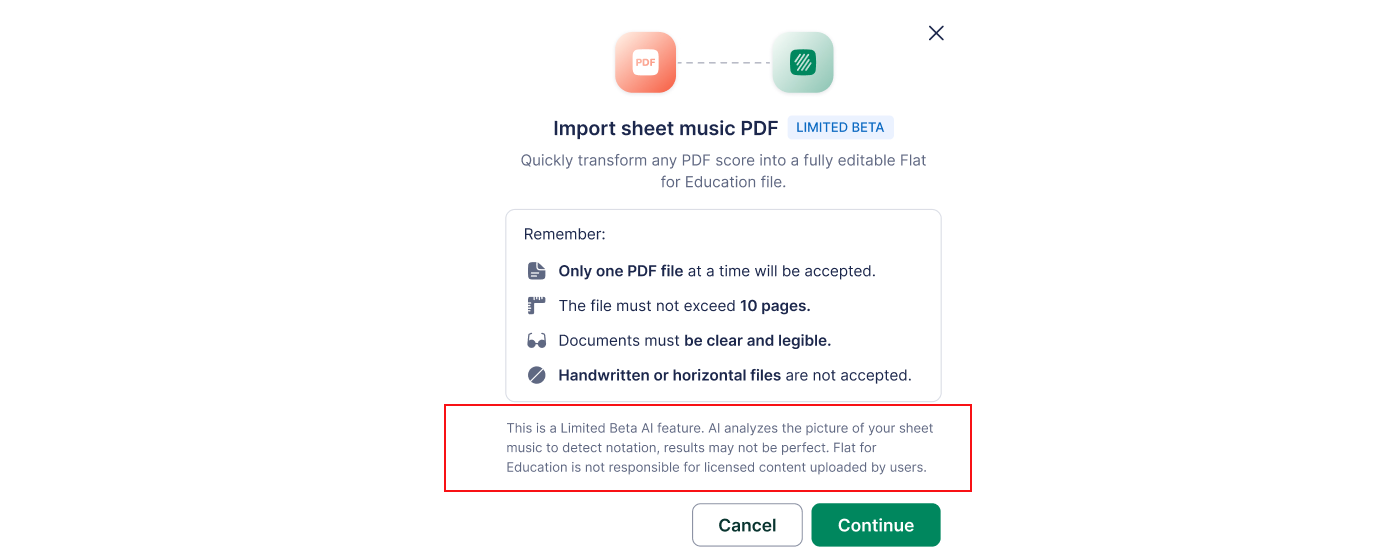 Import a PDF Modal