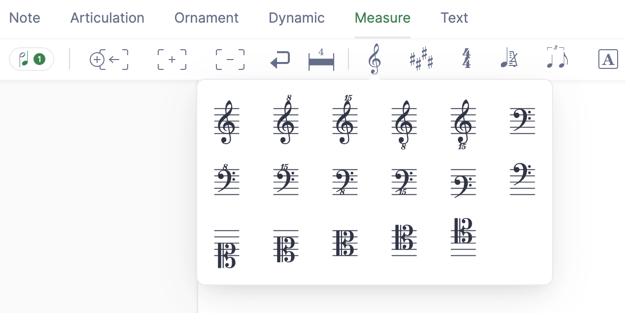 Add a new clef