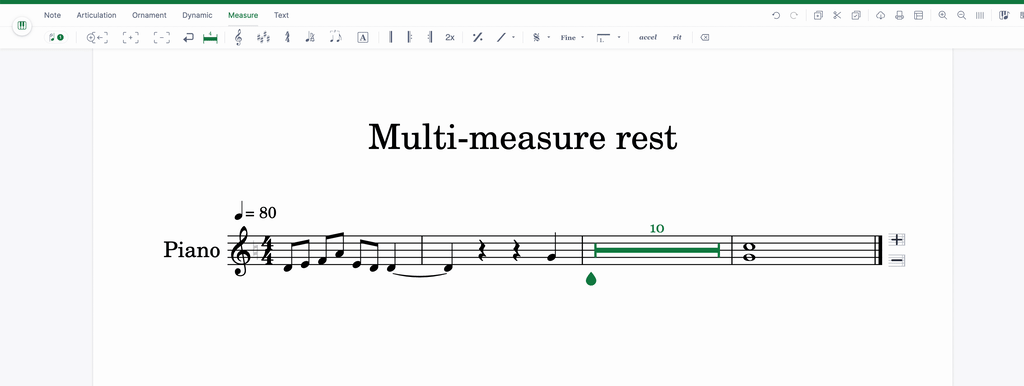 Edit and remove multimeasure rest
