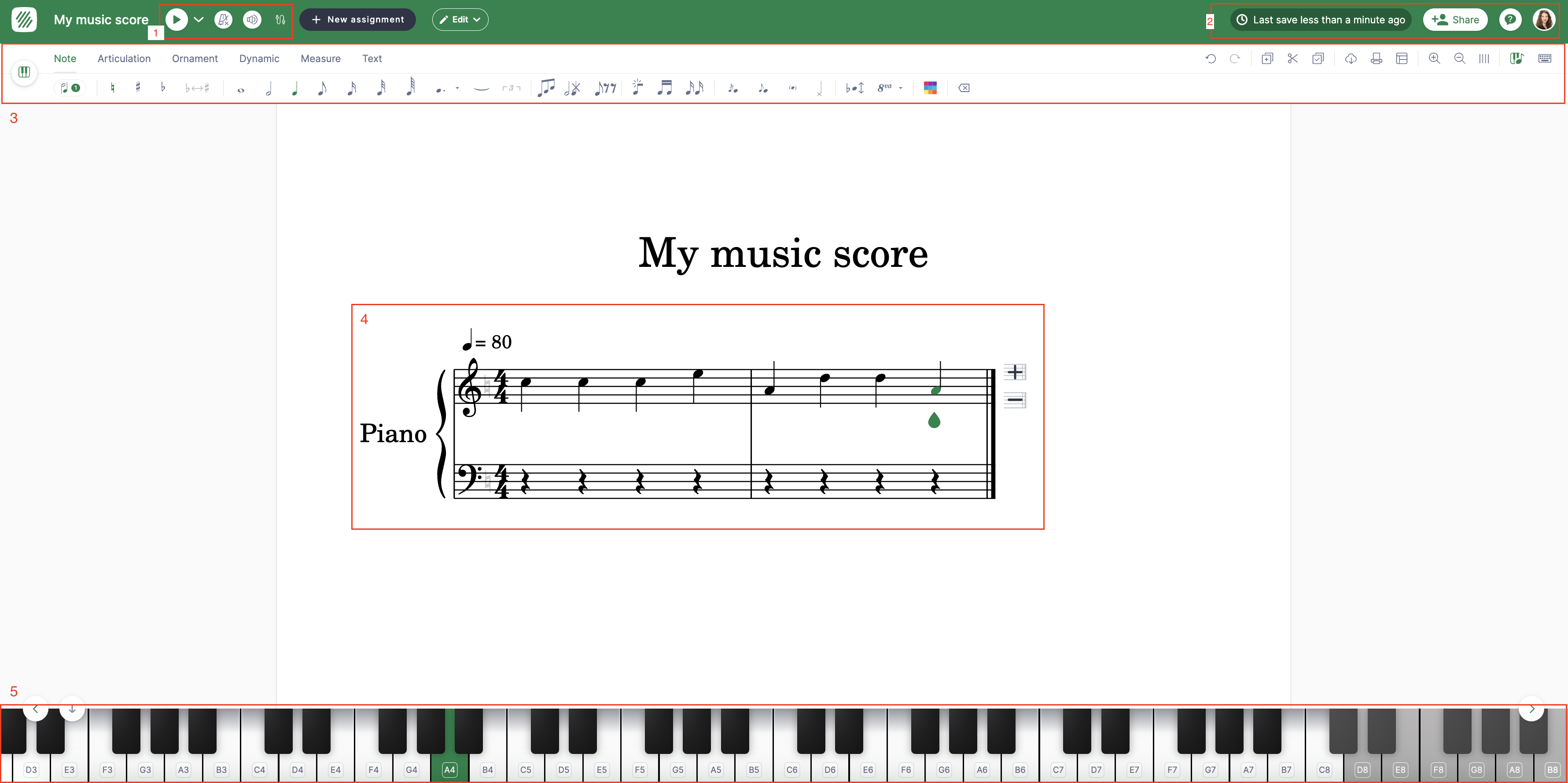 Flat Web App: Web-based music notation editor