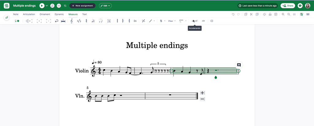 Add an ending in a range