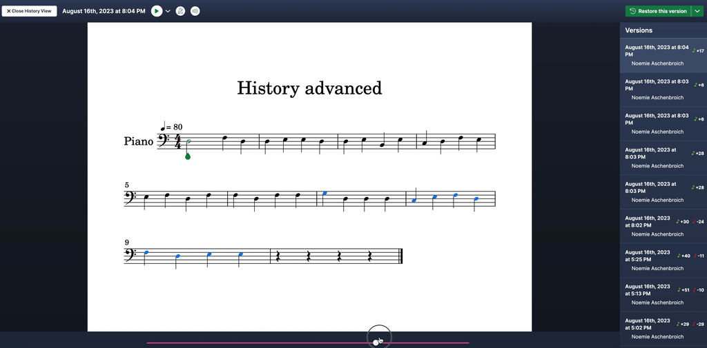 Browse single modifications