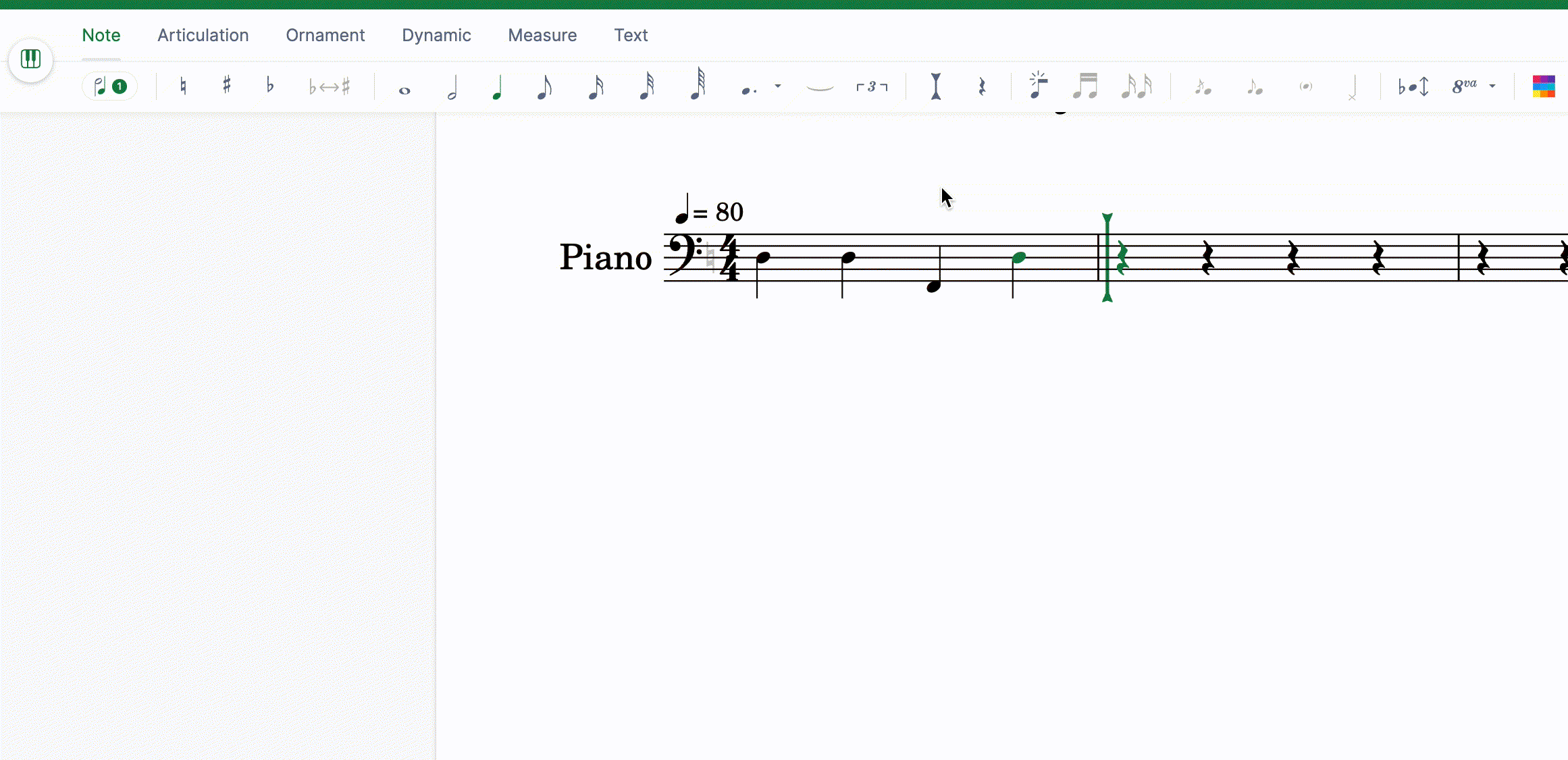 Durations in insert mode