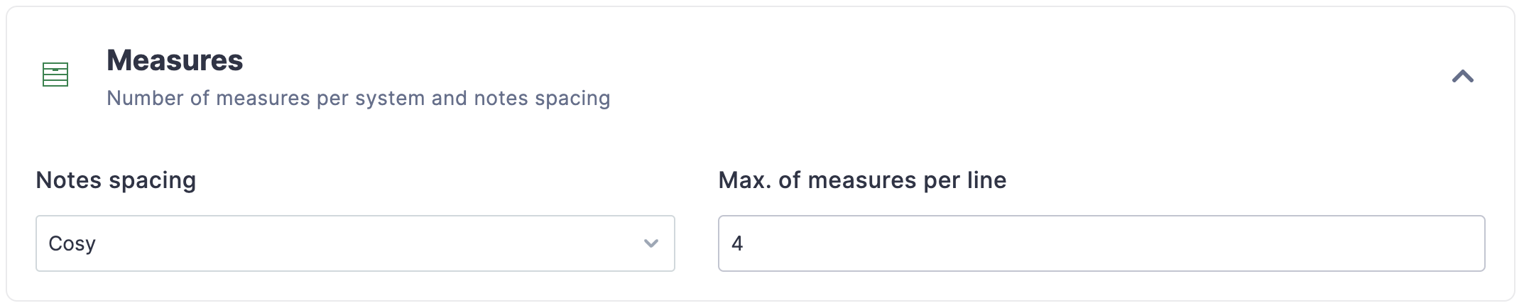 Measures staves