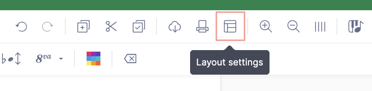 Layout settings button