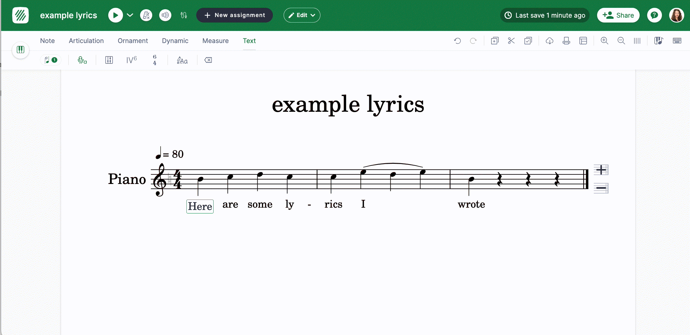 Lyrics on multiple verses