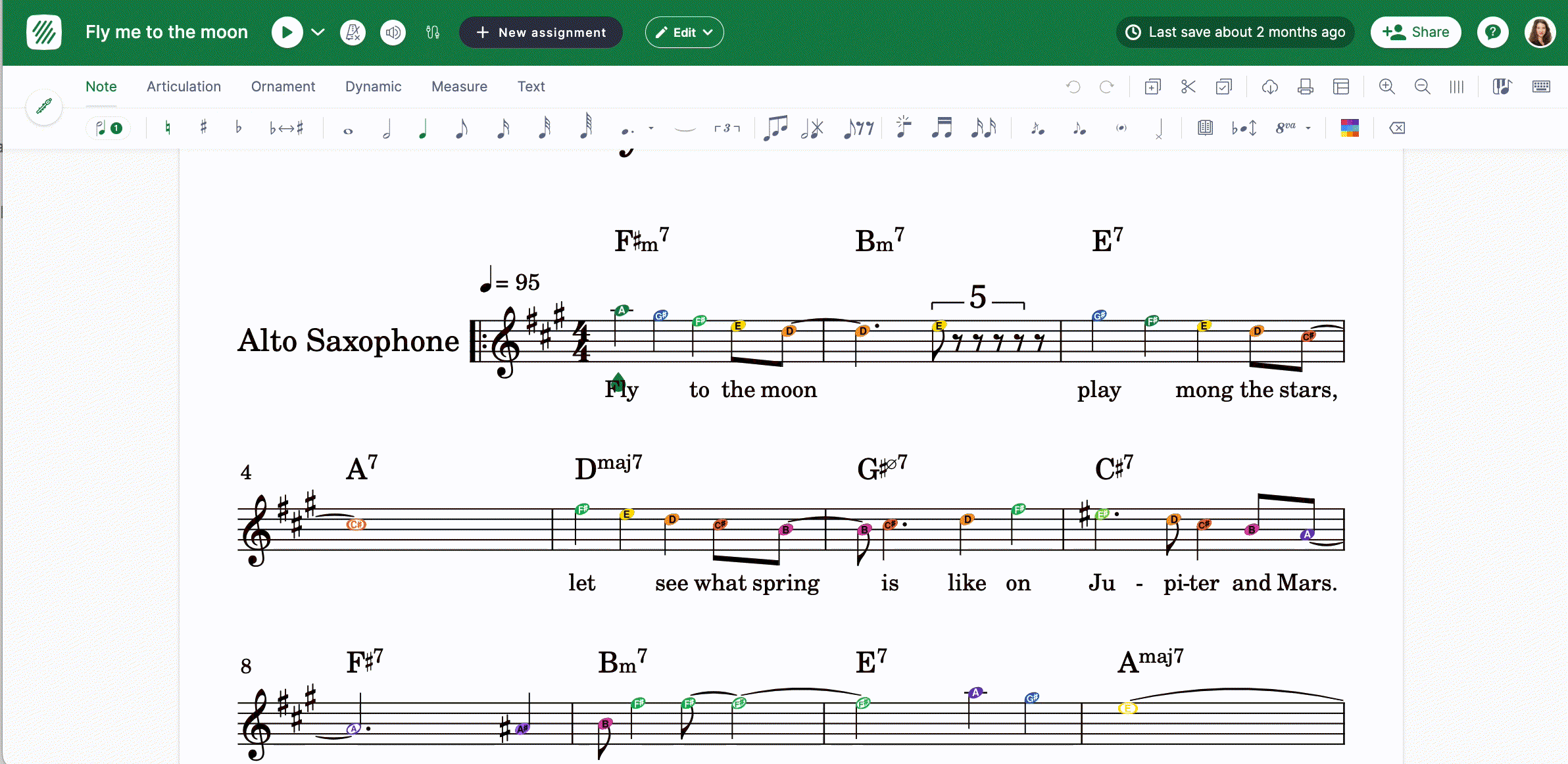 Changing the music font