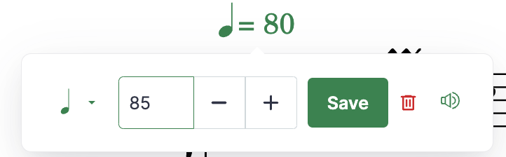 Changing a tempo mark