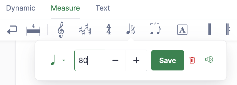 Add a new tempo mark