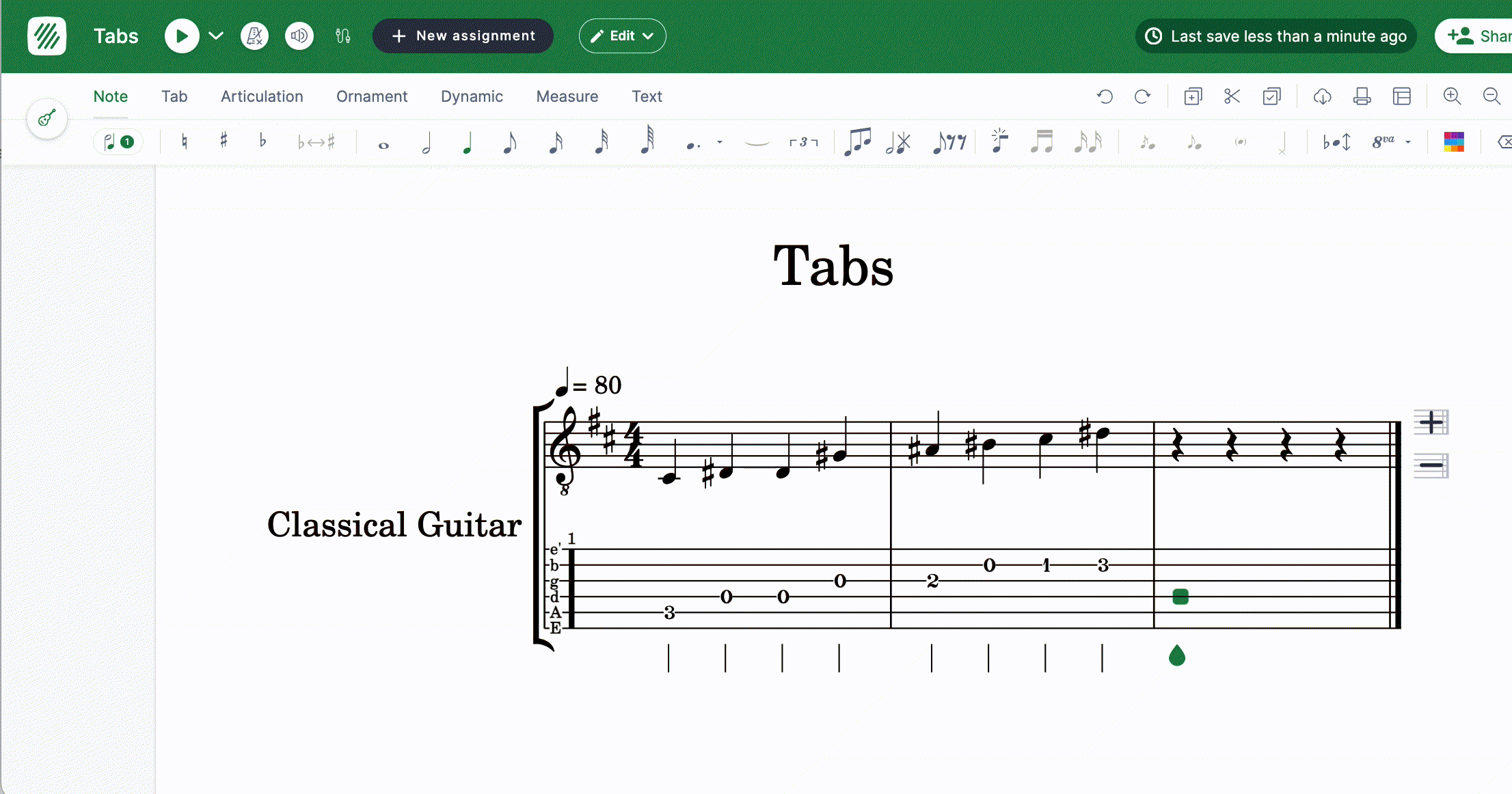 Input frets on your tab