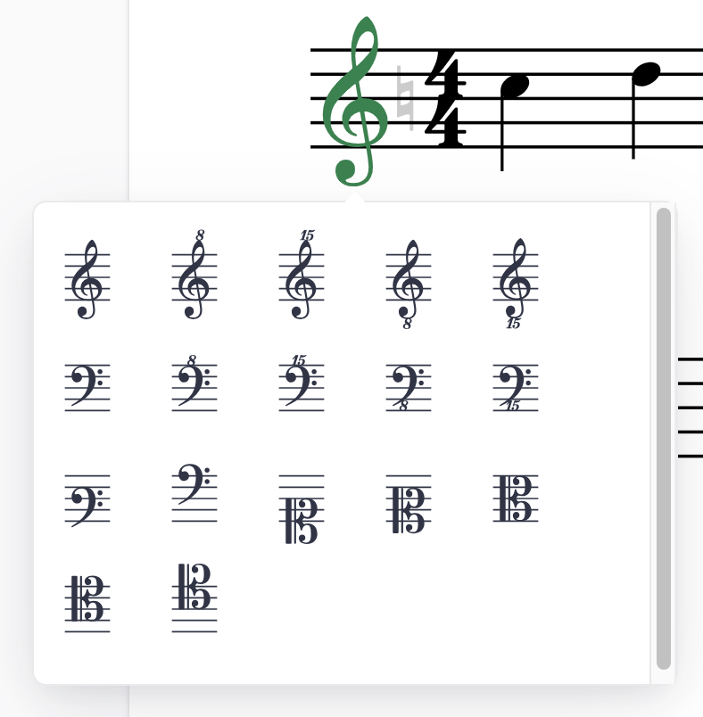 音部記号の変更
