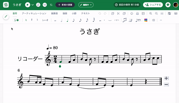 運指の表示方法