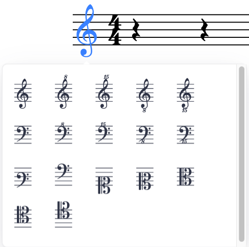 音部記号の変更