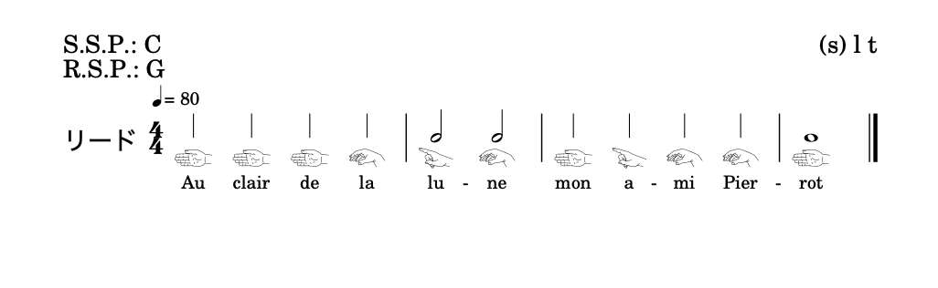 コダーイ式記譜のみ印刷