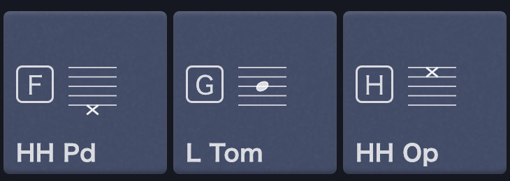 ショートカットキードラムパッド