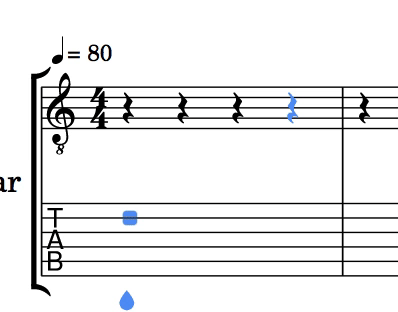 タブ譜にフレット番号を入力する