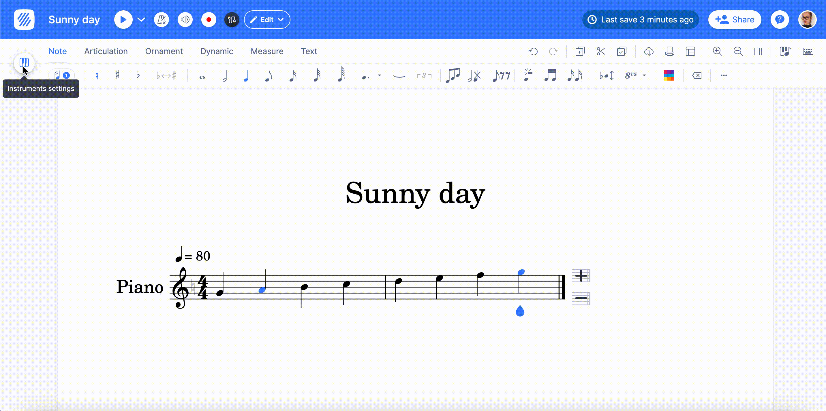 Opening Instrument Settings