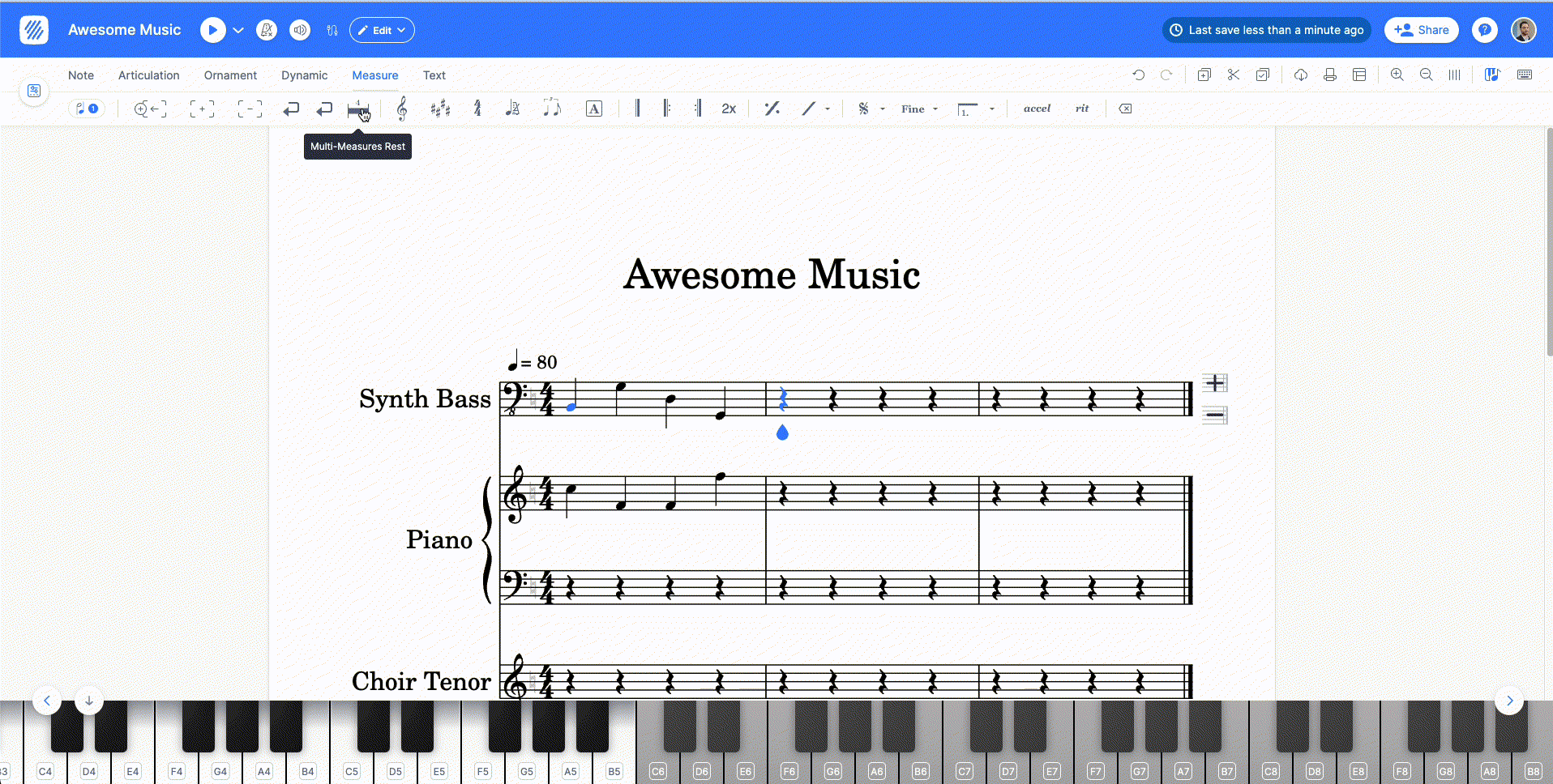 Add multimeasure rest