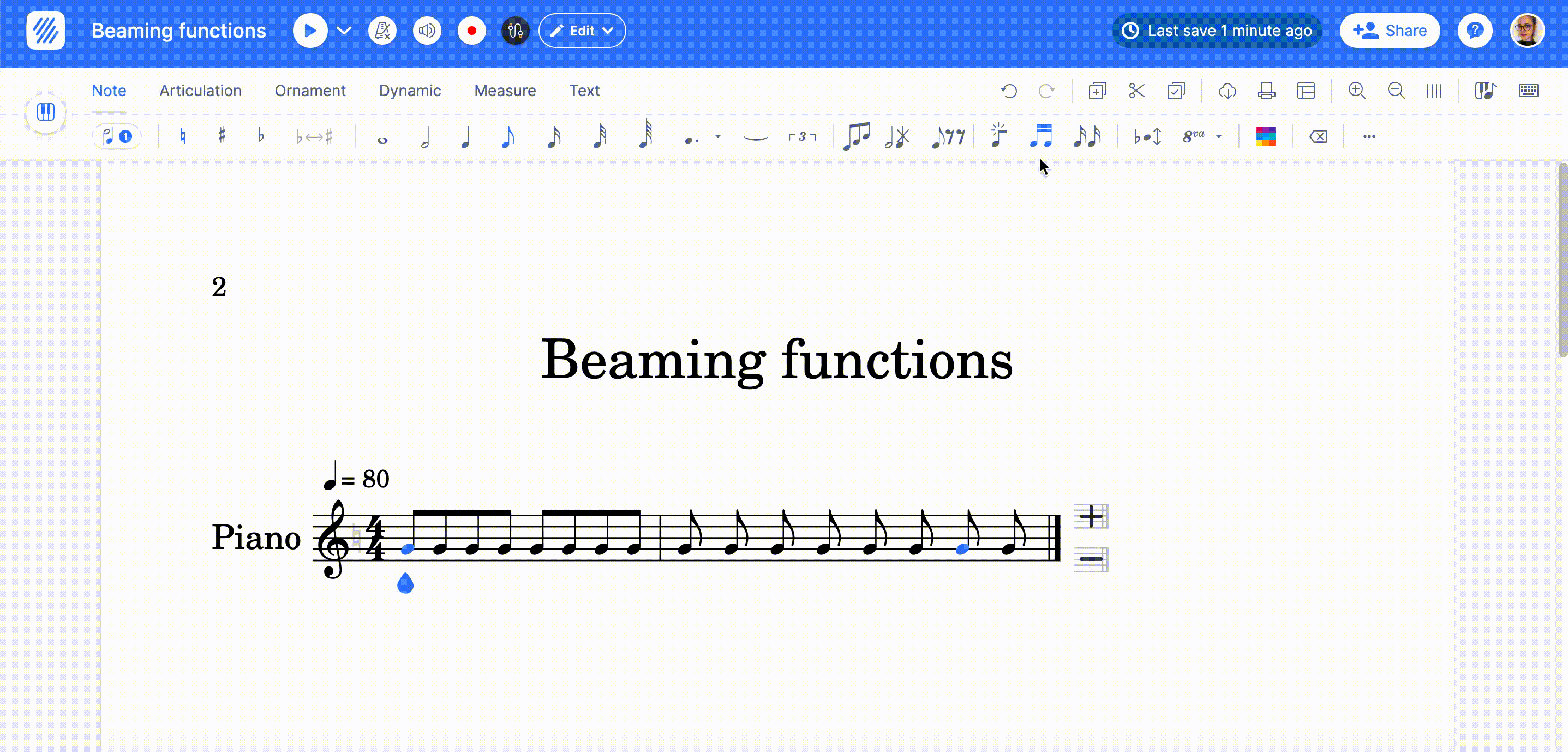 Automatic beaming rules