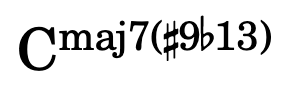 Cmaj7#9b13