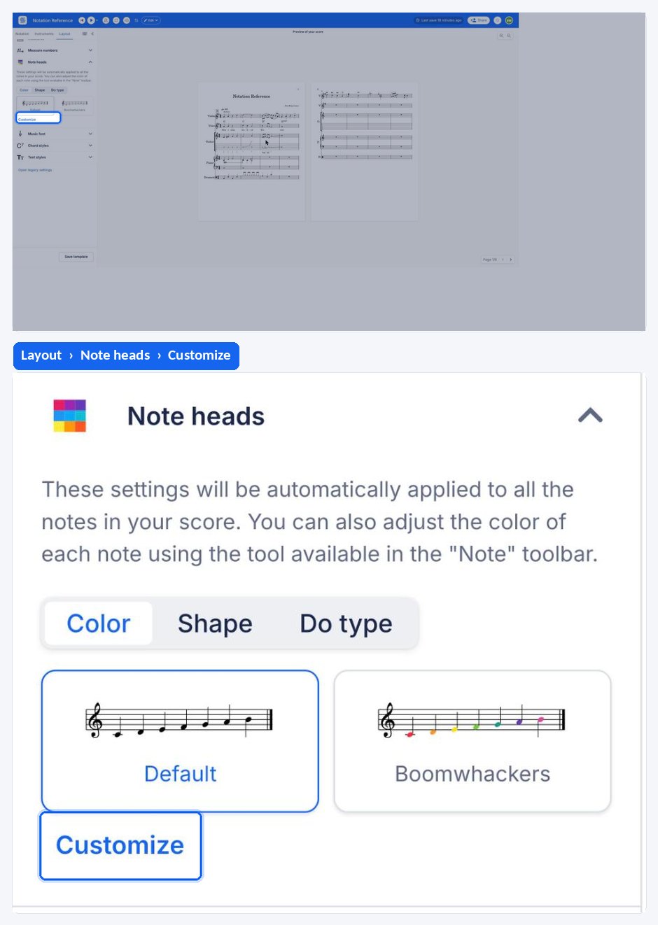 Custom notehead colors