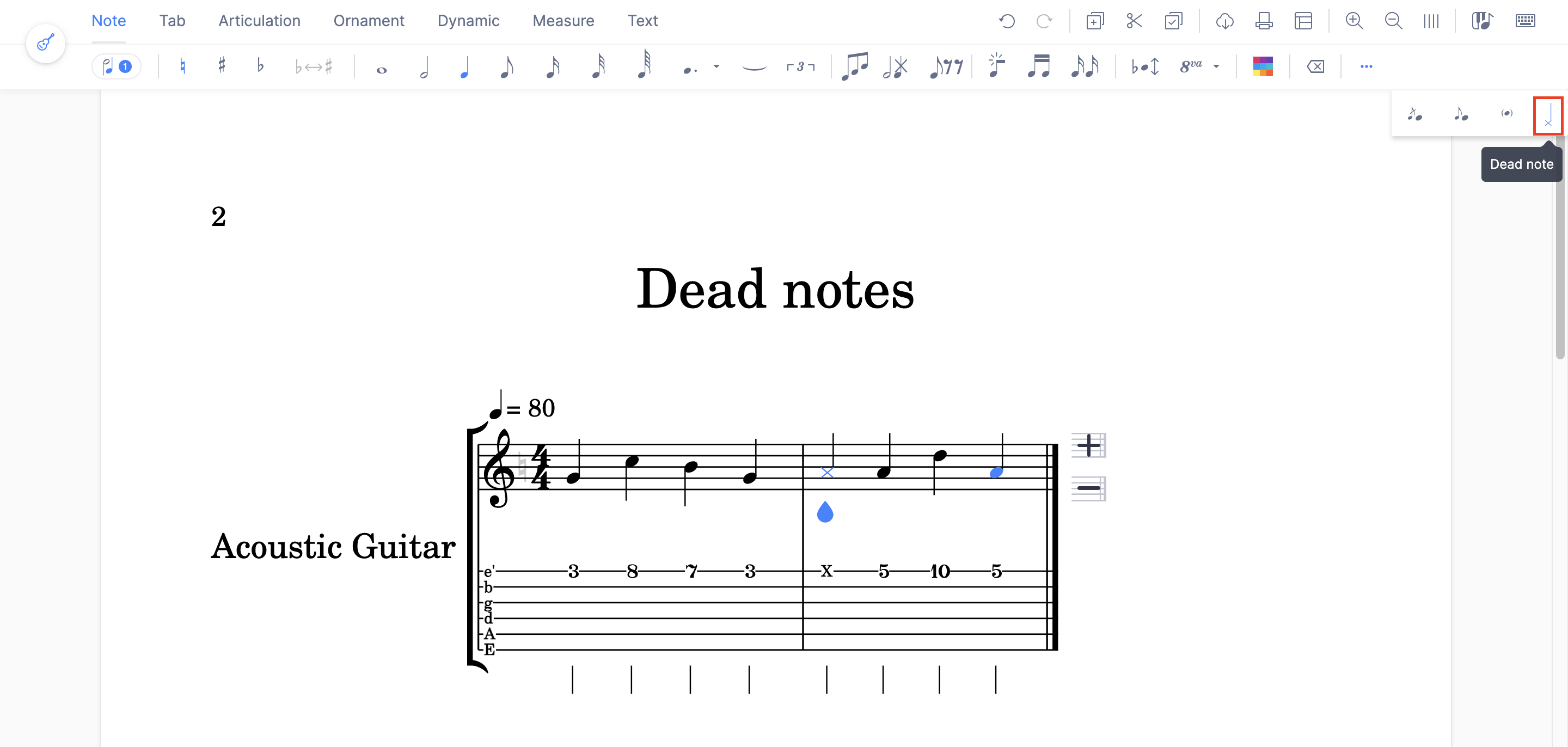 Dead note