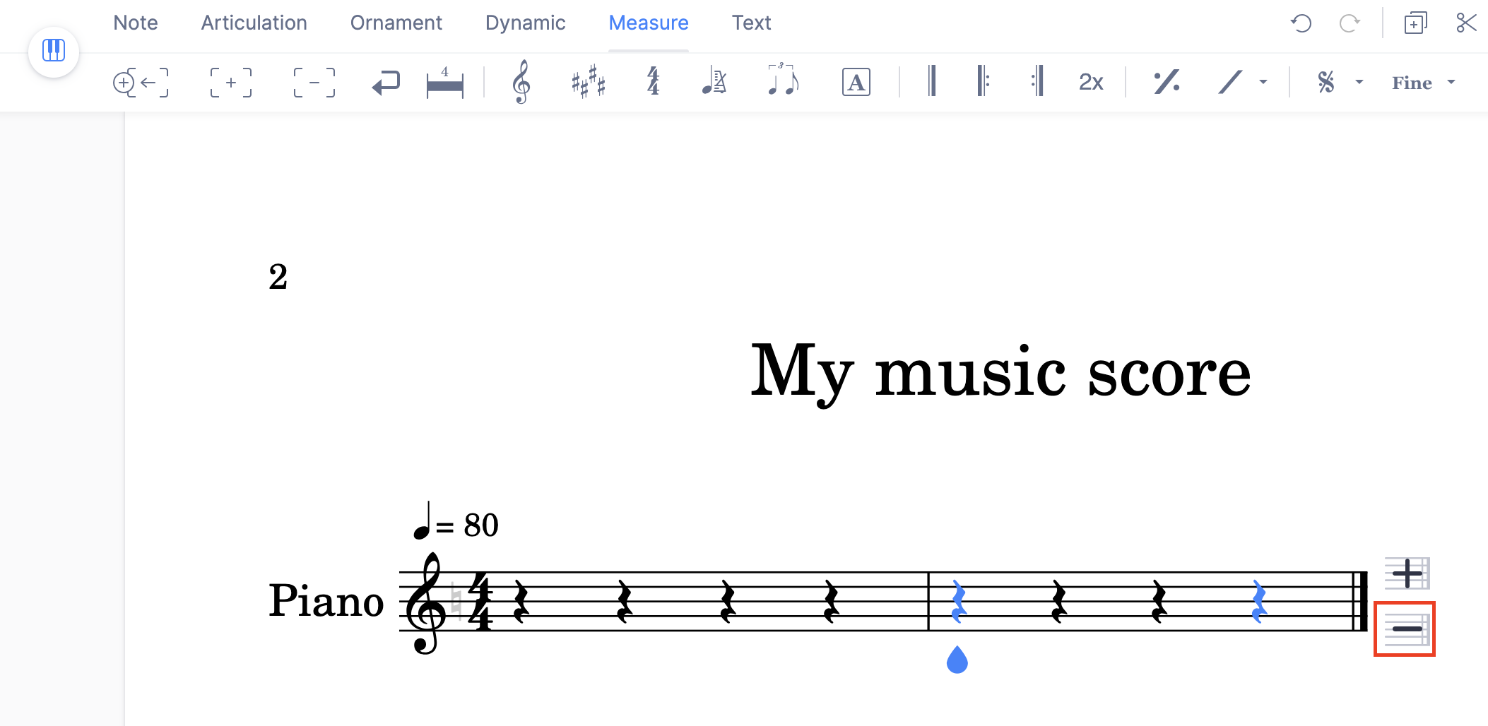 Remove a measure in the score