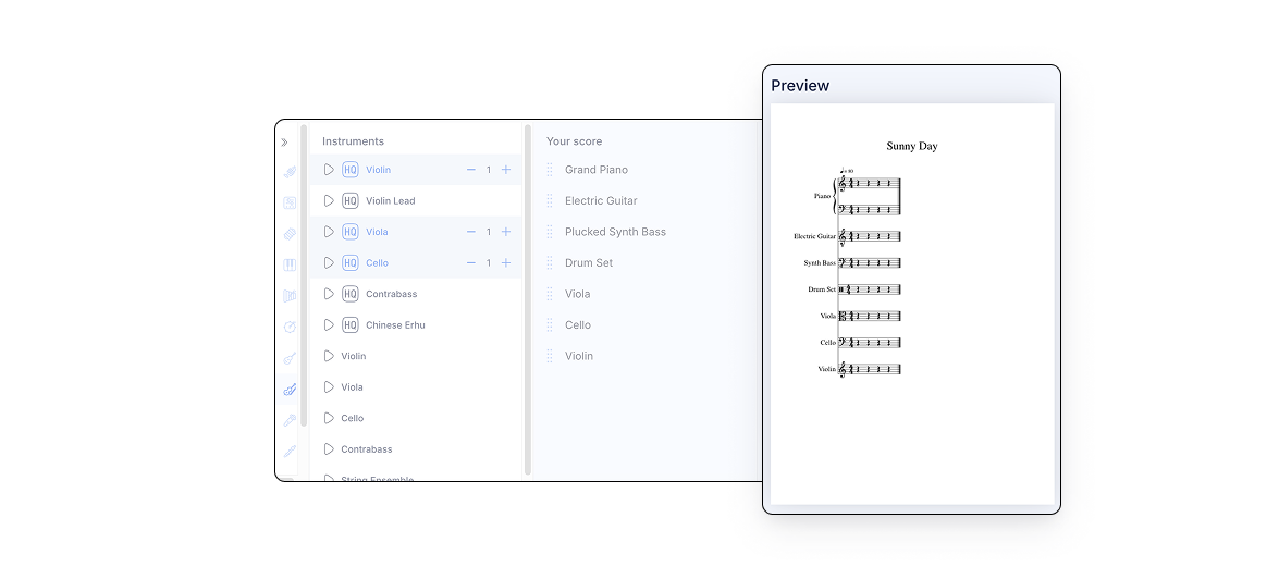 Score preview