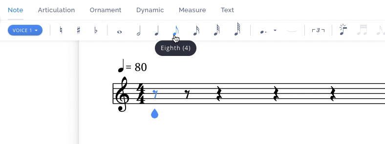 Add a tuplet (triplet)