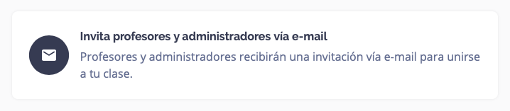 Invitar a profesor o administrador