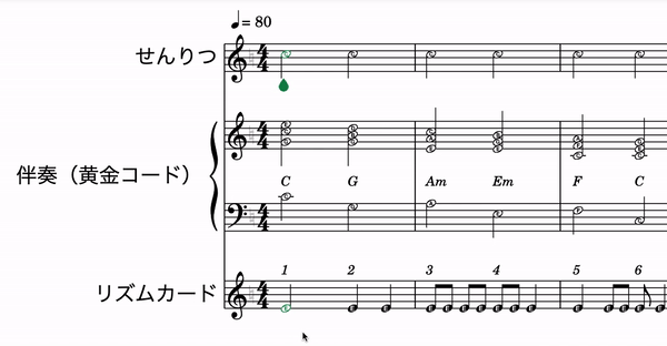 リズムをコピー＆ペースト