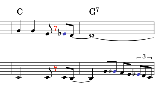 音符の色を変えて