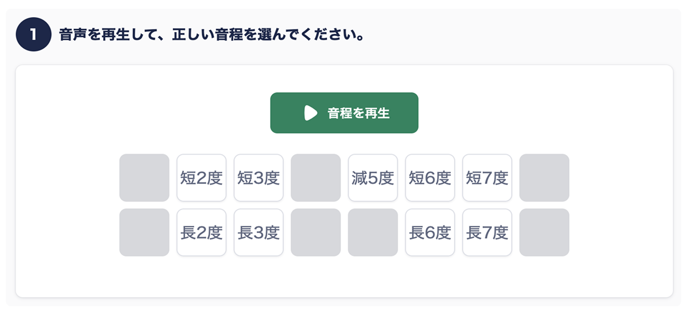 ワークシート:音程の聴音問題