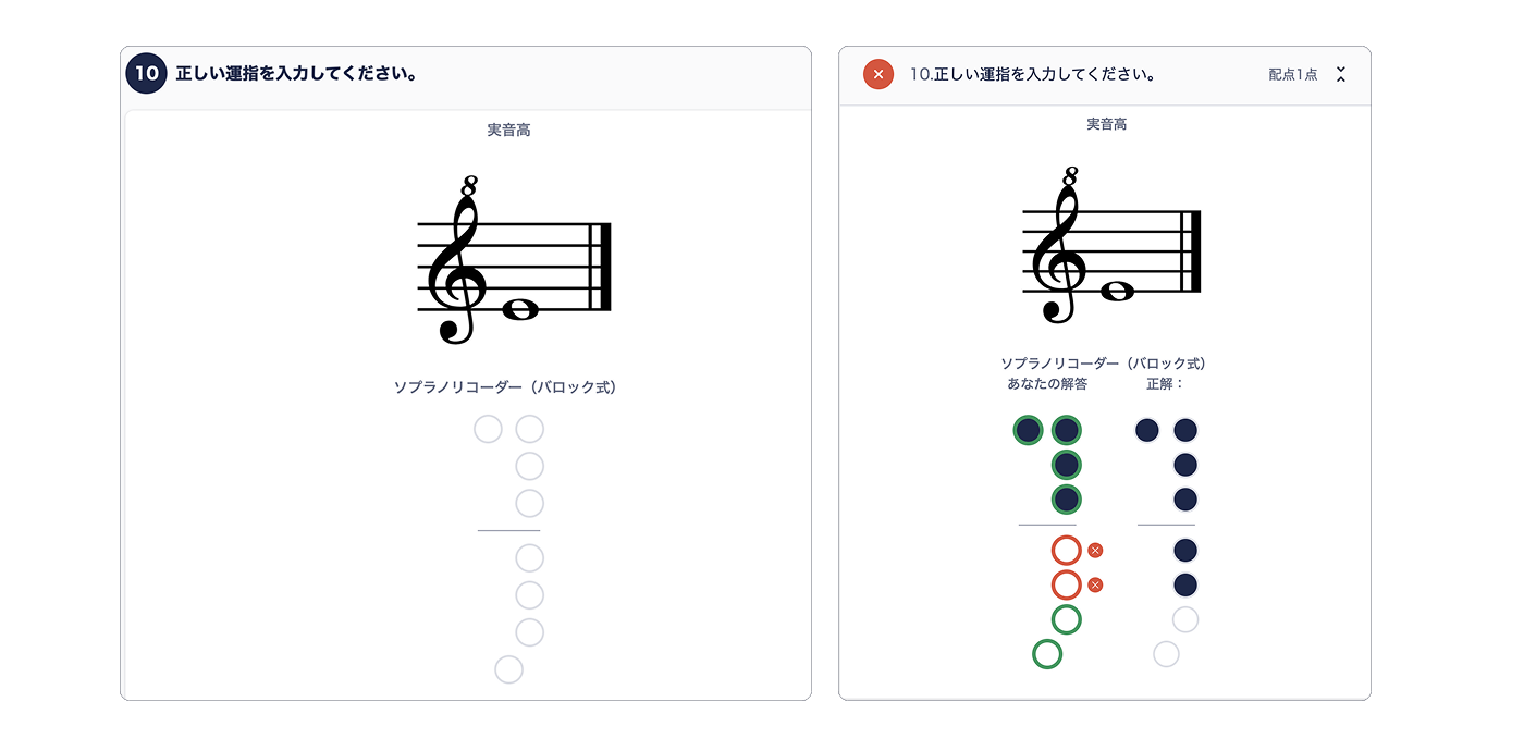 ワークシート:リコーダー運指