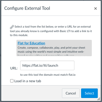 Canvas: External Tools List