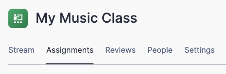 Class tab: Assignments