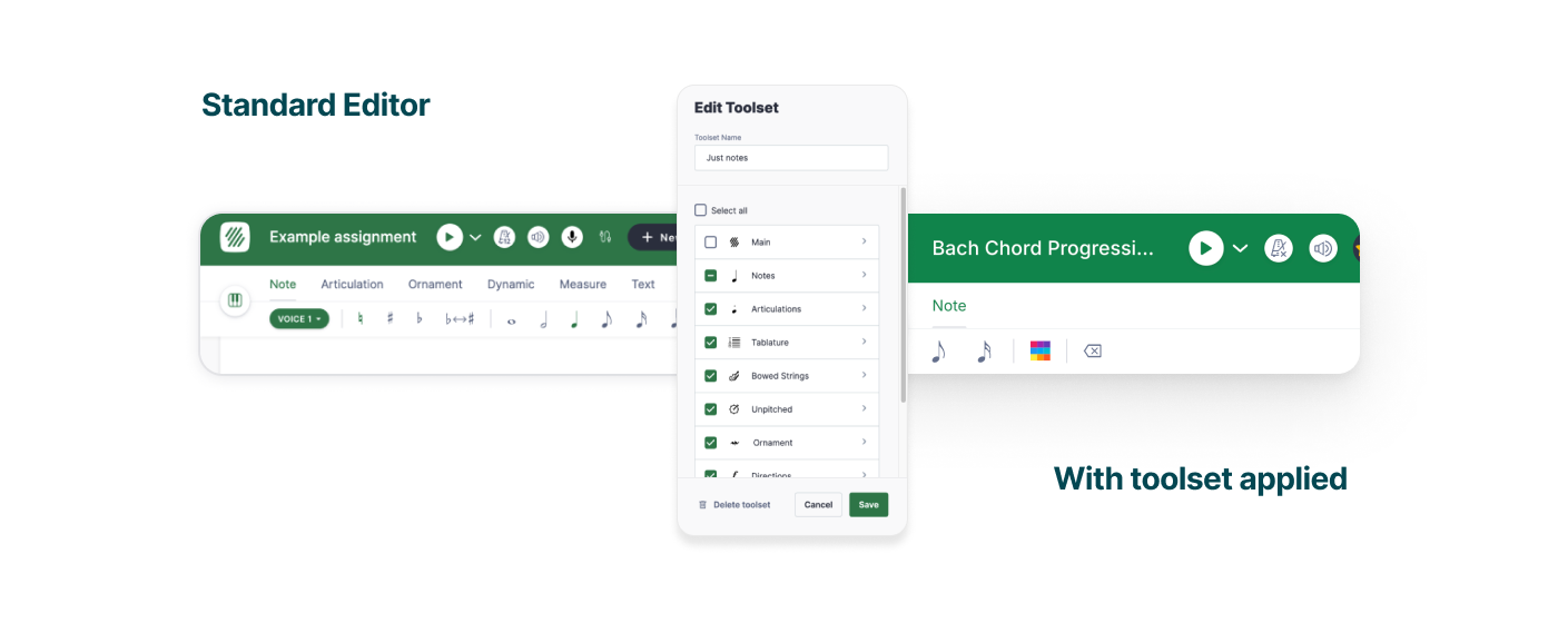 Custom notation tools