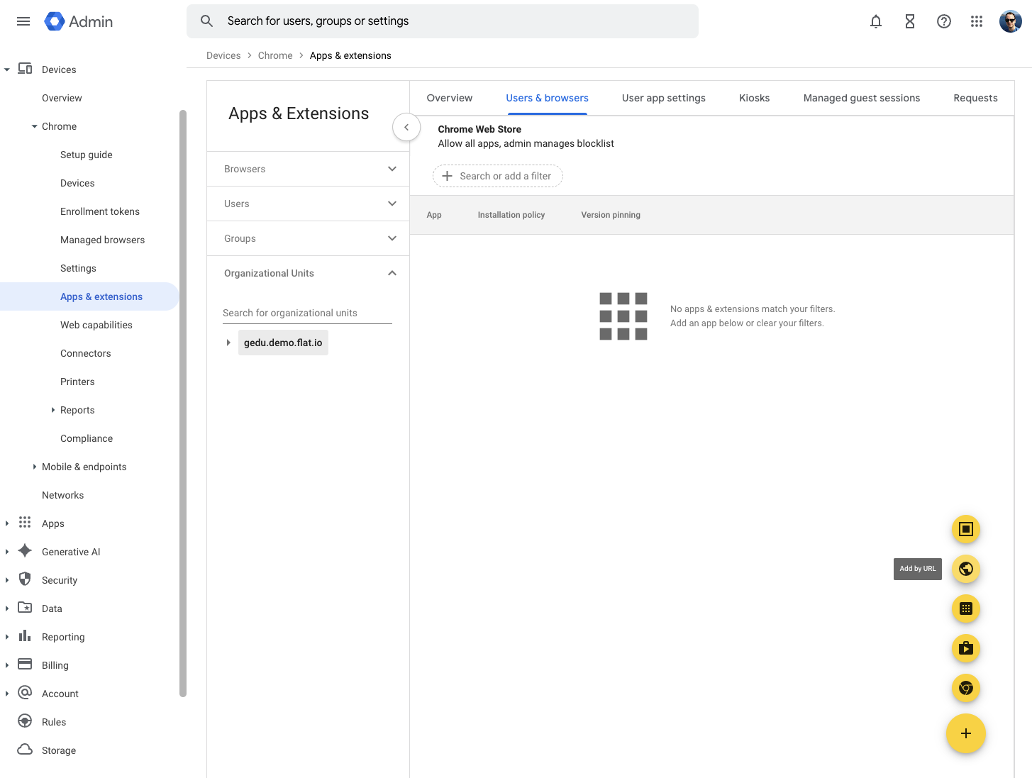 Google Admin Console Navigation