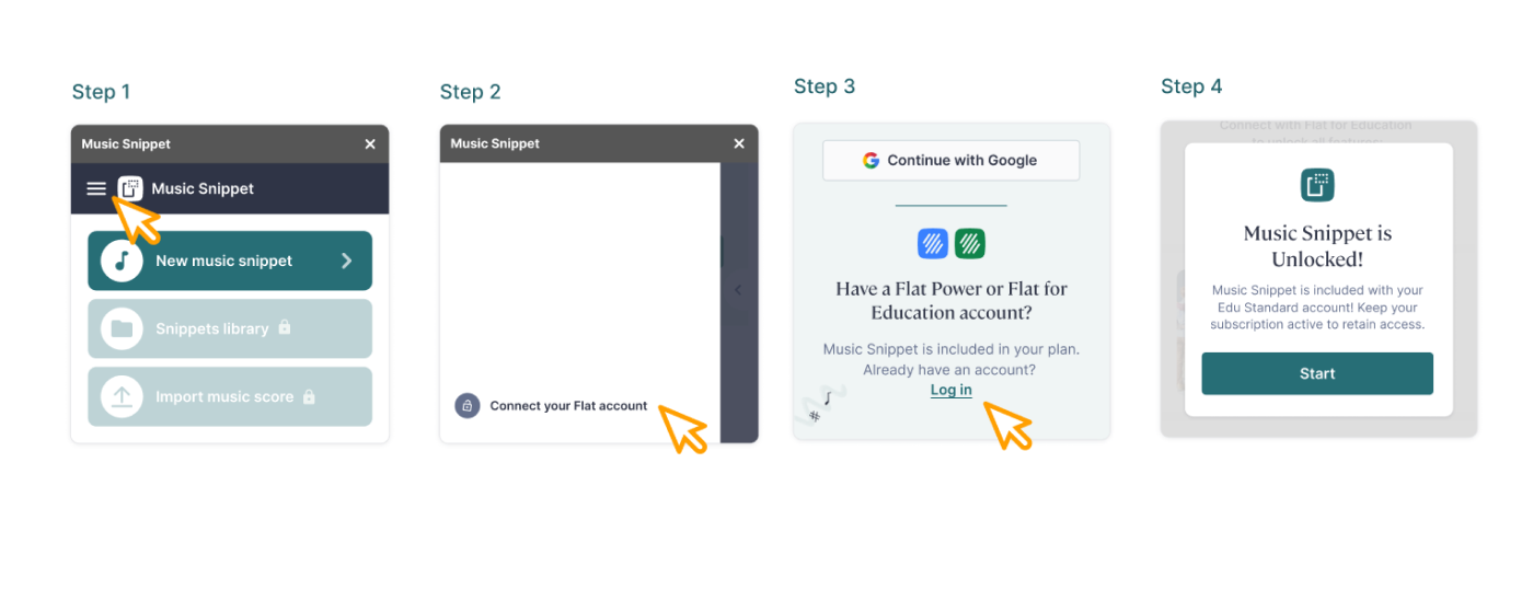 Music Snippet Log-in
