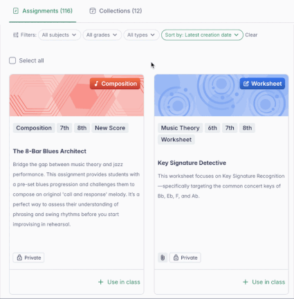 Add assignments to collection