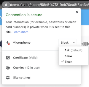 Allow microphone usage on Chrome