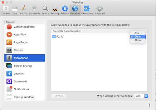 Allow microphone usage on Chrome
