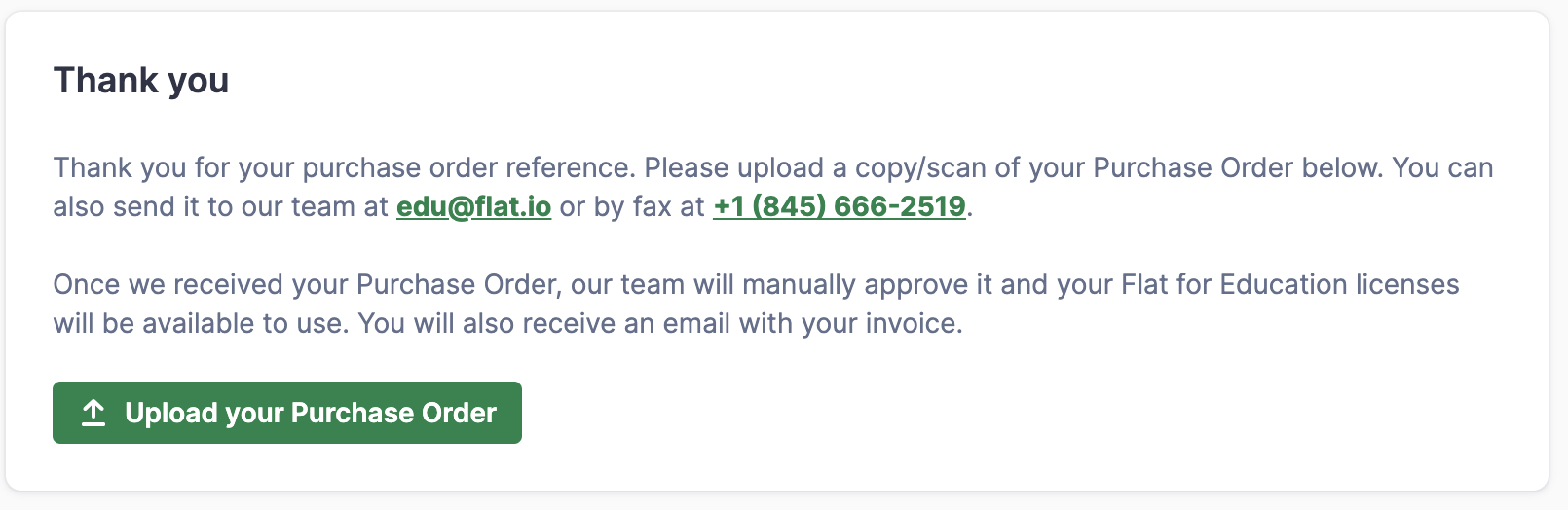 Purchase order payments