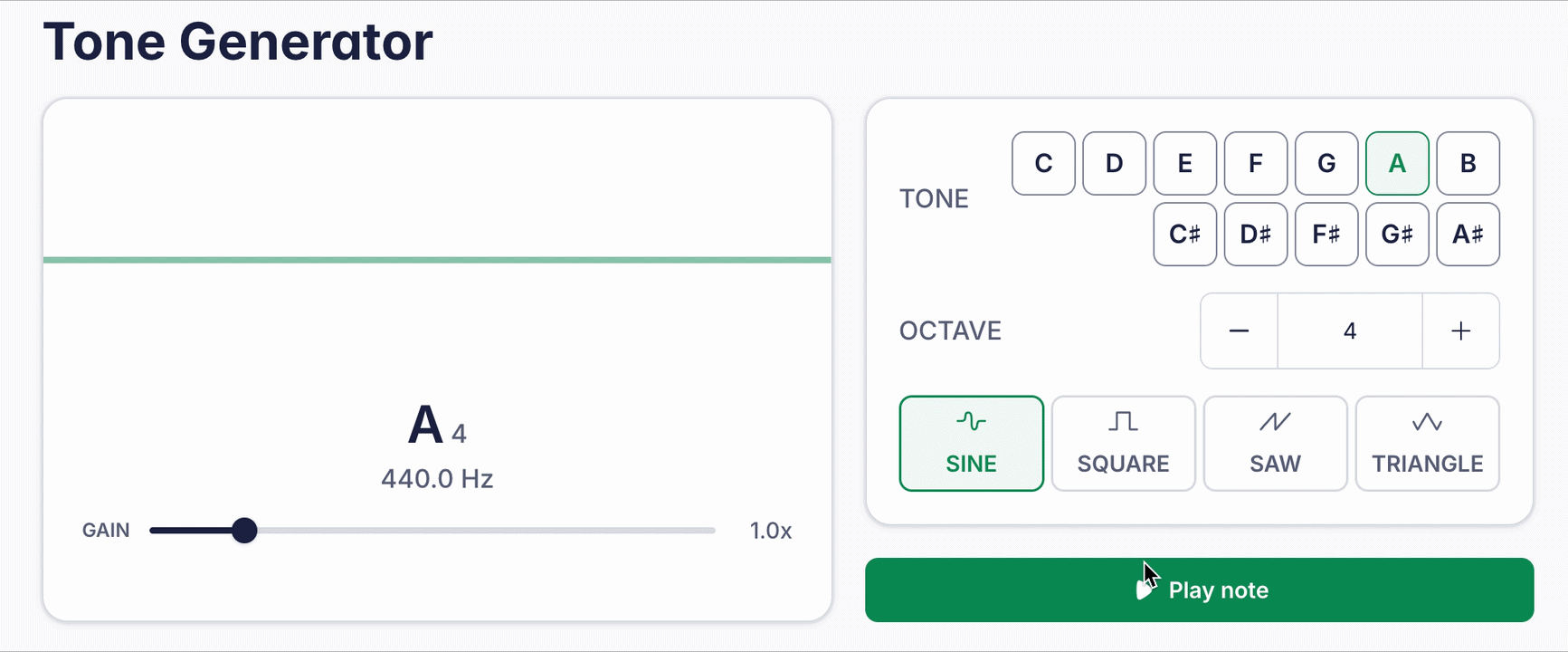 Practice tools: Tone Generator