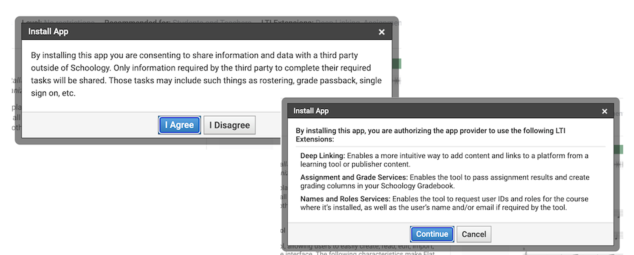 Schoology: Allow data-sharing