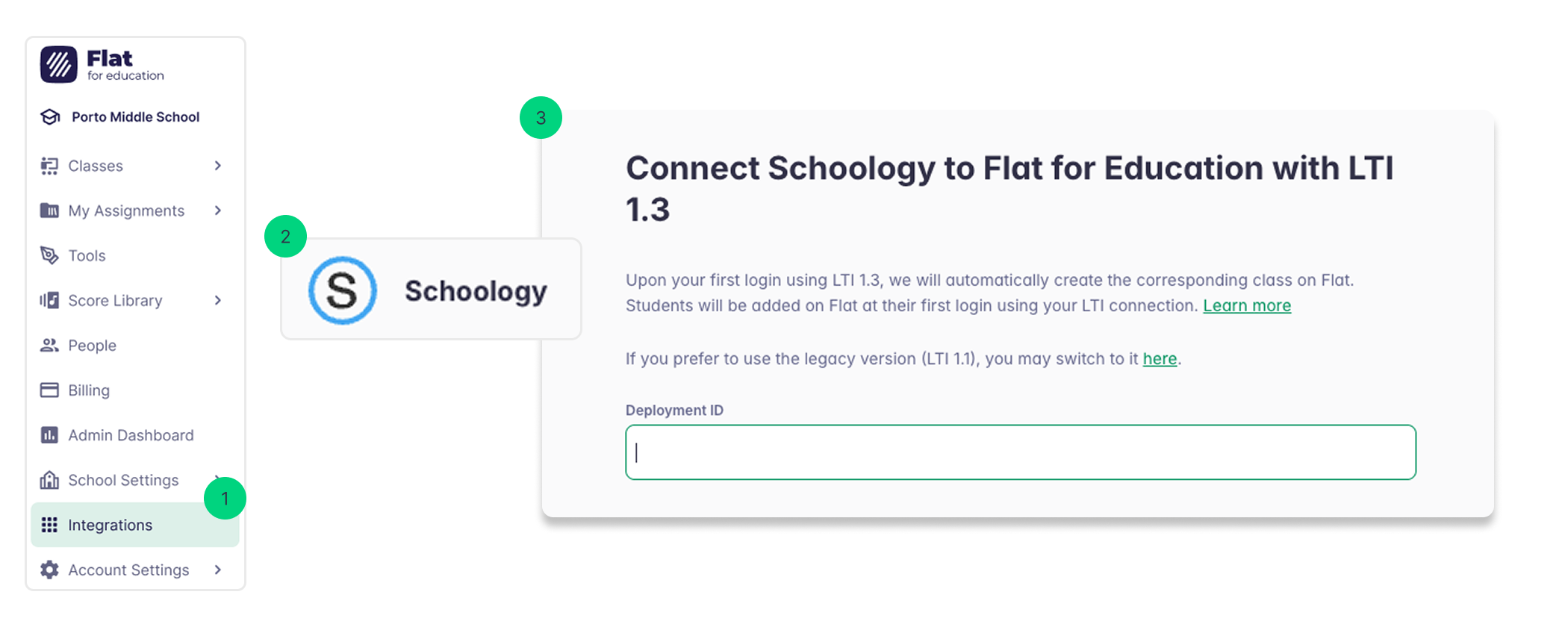 Schoology: Flat for Education deployment ID