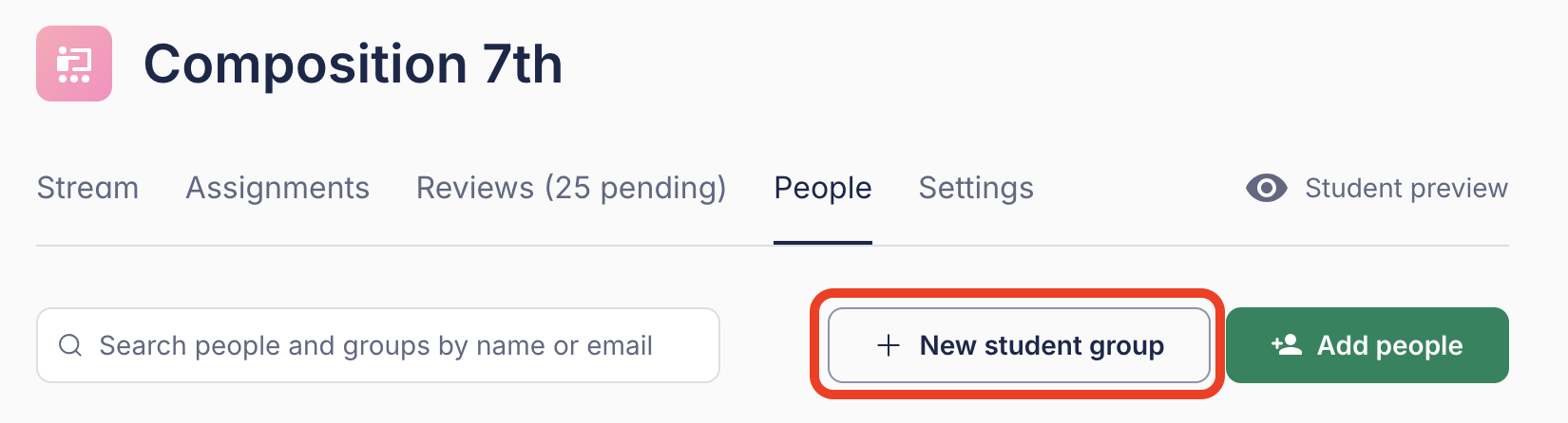 Create groups in Class page