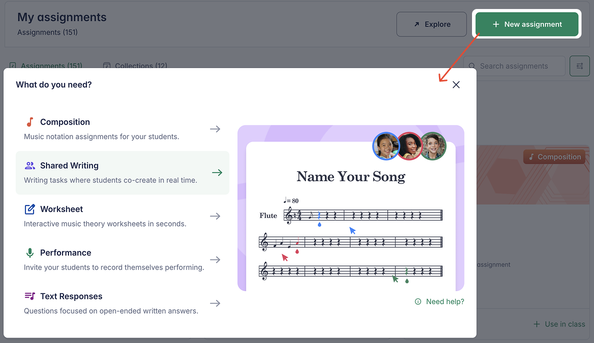 Select Shared Writing
